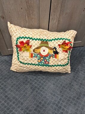 Harvest Scarecrow Decorative Pillow - Cream